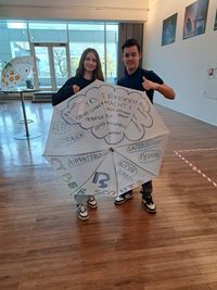 Zu sehen von links nach rechts: Julia und Yegor aus der 9c der Rita-Süssmuth-Realschule